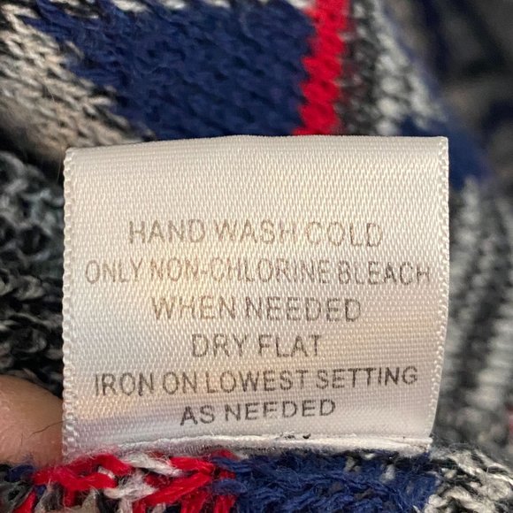 Roxy Grey/Red/Blue Aztec Print Oversized Knit Open Draped Cardigan Sweater Small - Picture 4 of 11